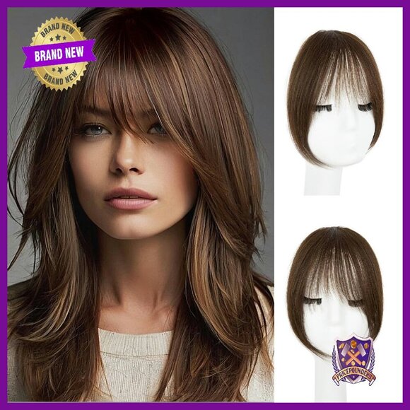 100% Human Hair Clip-In Bangs with Temples for Instant Style main image 5